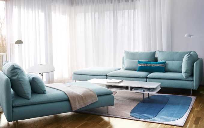 Husa taburet canapea IKEA SÖDERHAMN Isefall turcoaz