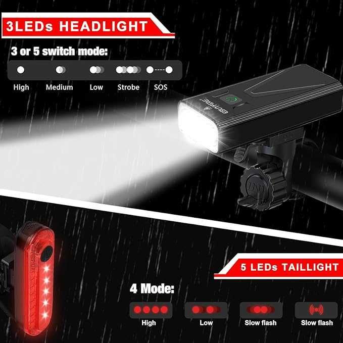 EBUYFIRE USB акумулаторен комплект светлини за велосипед