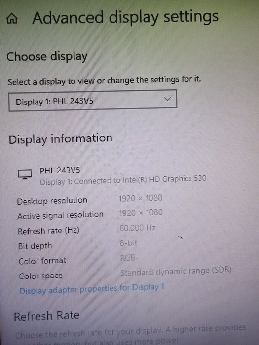 Monitor Phillips 24" model 243v5