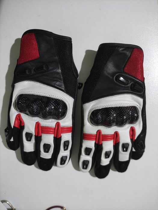 Manusi moto piele naturala SM Striker Red-White Short S, M, L, XL, 2XL