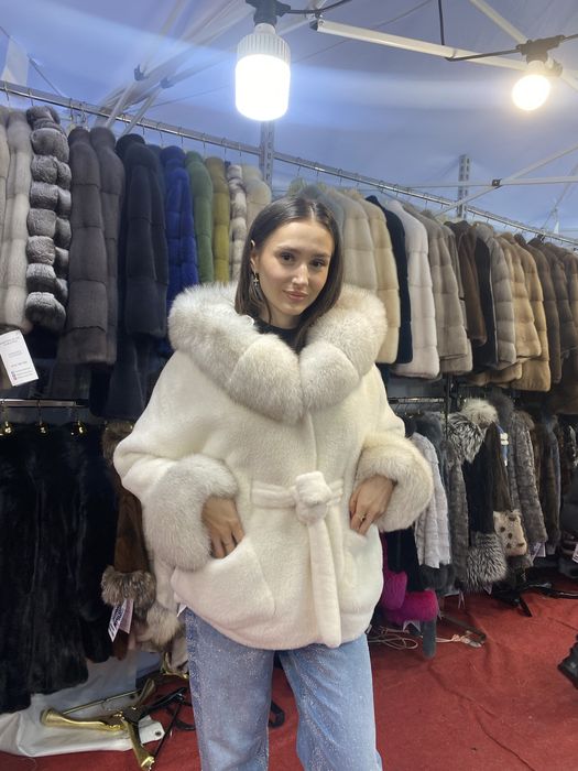 Poncho/Blana naturala alpaca-vulpe