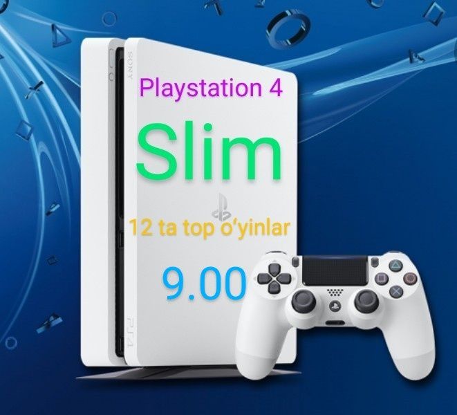 Playstation 4 . Proshivka 9.00 . Slim . Top oʻyinlar 12 ta . Топ игры