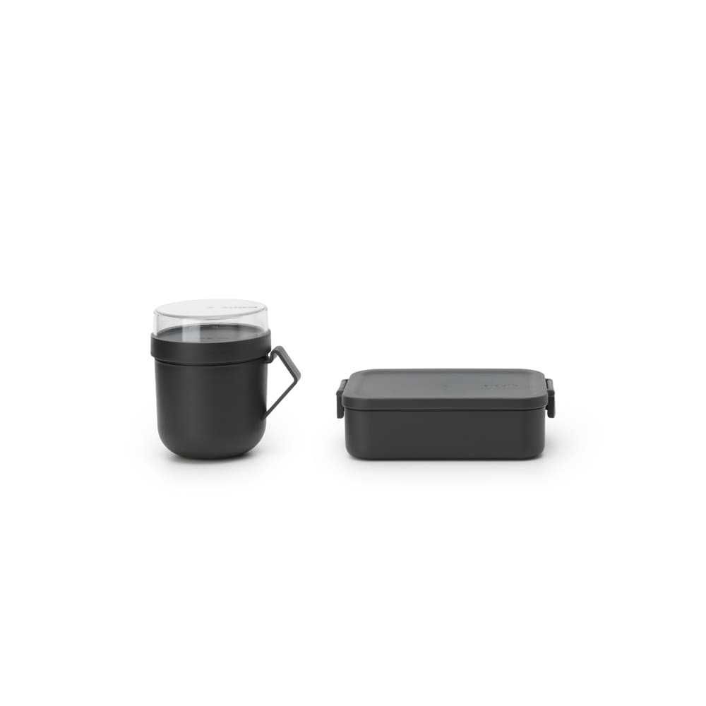 Комплект за обяд Brabantia Make&Take 2 части, Dark Grey, чаша и кутия