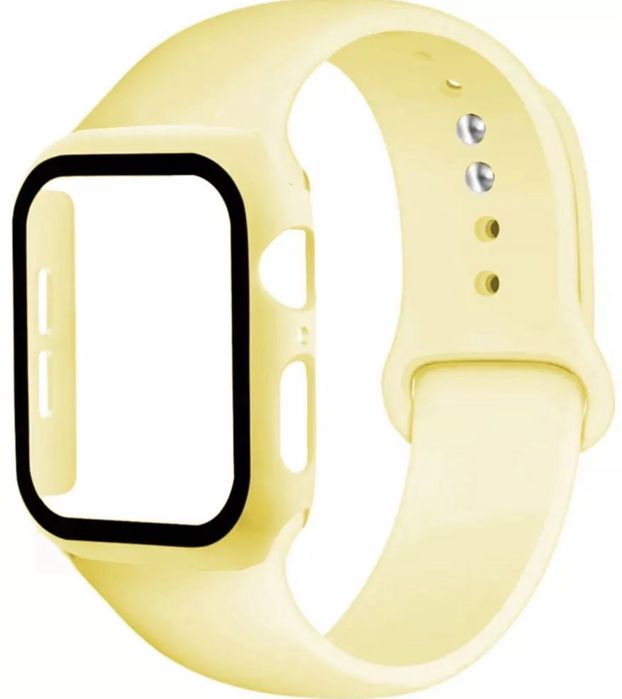 Bumper Curea Silicon + Husa cu Geam Incarcator Ceas Apple Watch