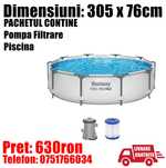 Piscina Bestway PRO MAX Familie Copii Cadru Metal 305 x 76cm + POMPA