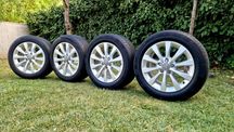 4 jante Aluminiu 5×112 originale Audi cu anvelope 225 55 R17