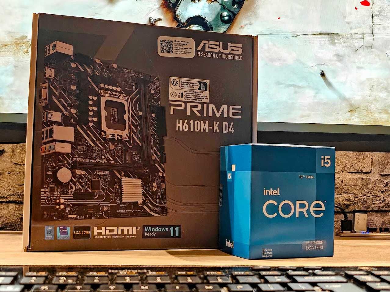 Нови! Процесор Intel i5-12400f + Дъно ASUS Prime H610m-K D4