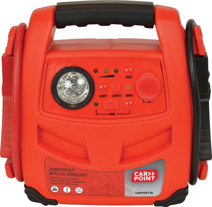 Robot pornire Carpoint 12V 7Ah, starter 250Amp, lanterna LED si sursa curent