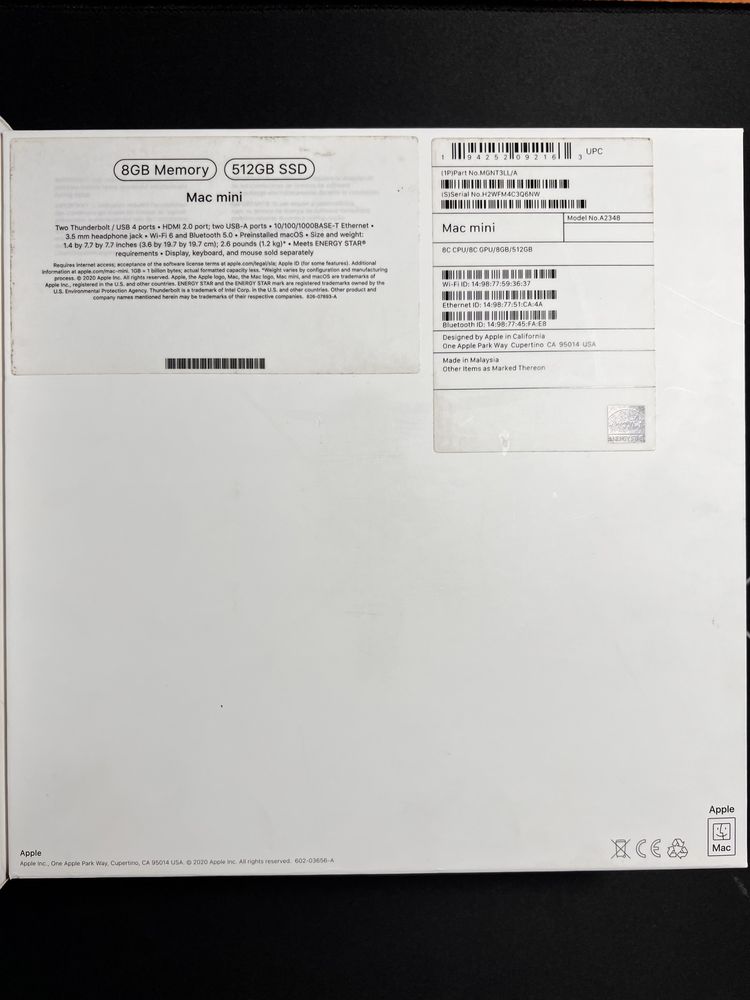 AppleMac mini m1 2020 8GB 512