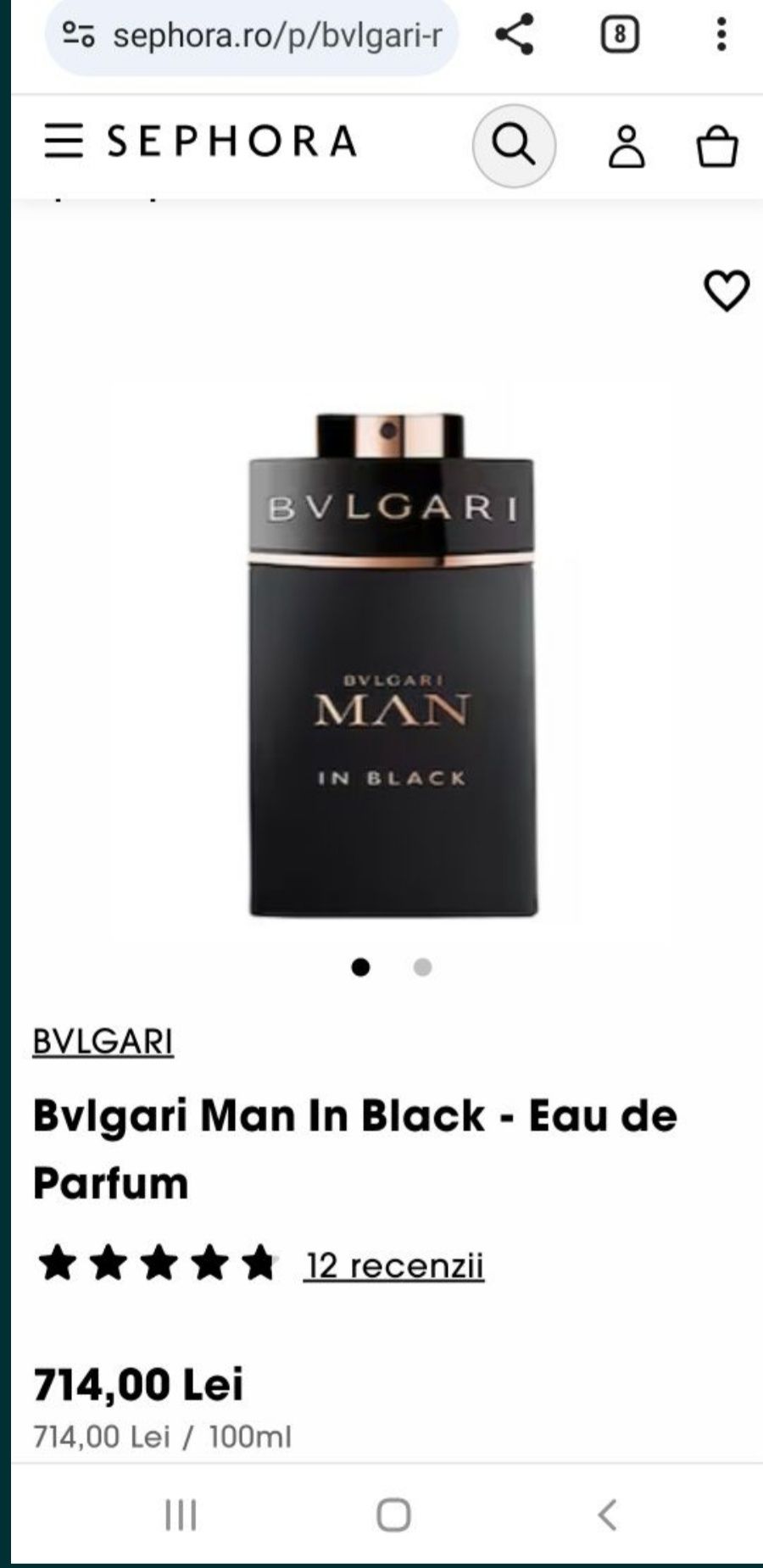 Parfum Bvlgari man in black 100 ml