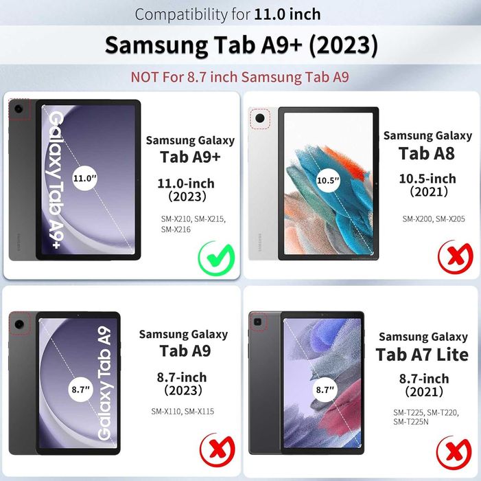 EasyAcc Husă cu Tastatură QWERTZ, Samsung Galaxy Tab S9+, 12,4 Inch