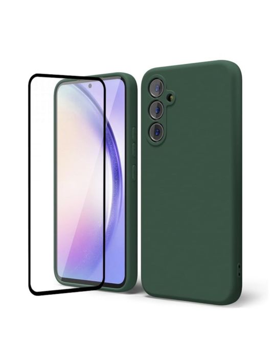 Husa Alcantara Inter +Folie Sticla Samsung A34/A33/A13/A05/A06/A16/A17