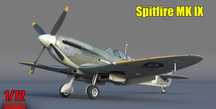 модель самолёта истребителя Спитфаер в масштабе 1/72 NOVO