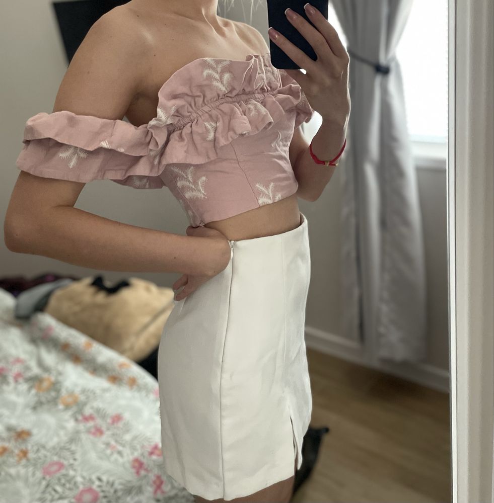 Къс розов топ Zara