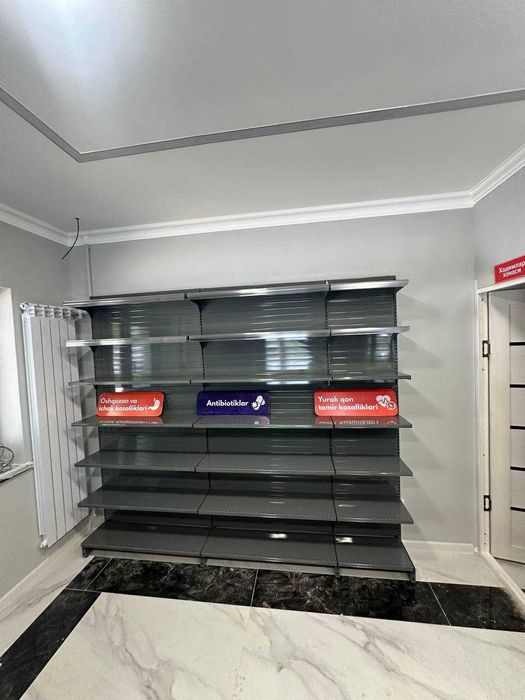 Савдо стеллажлари доконлар ва озик овкат маркетларига полкалар стеллаж