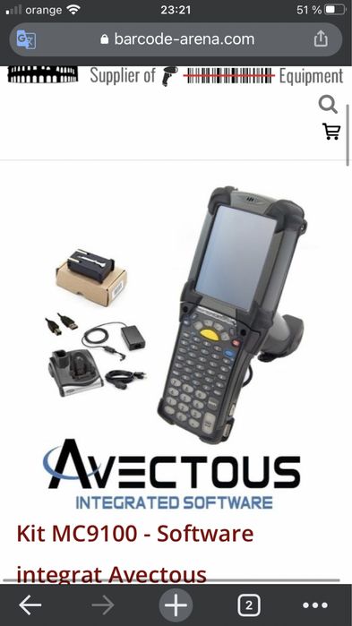 Scanner cod de bare Symbol cu program instalat și baterie