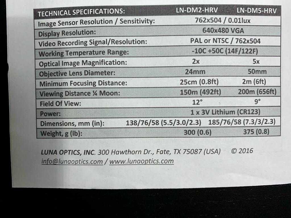 Monocular day/night vision Luna Optics LN-DM5-HRV