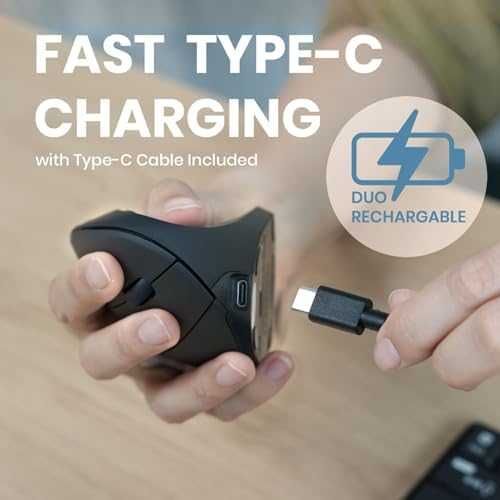 Нова Безжична вертикална мишка с тиха работа, DPI контрол, 6 бутона