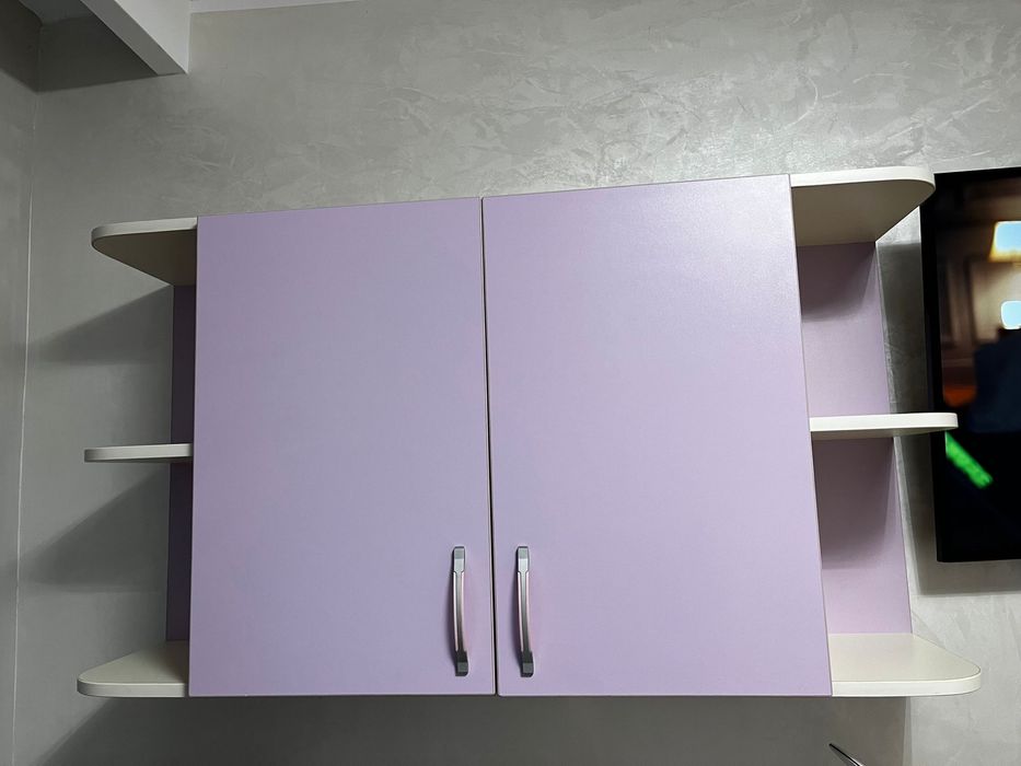 Birou+ corp suspendat ivory-lila din pal