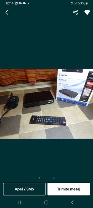 Vând receptor receiver  satelit humax