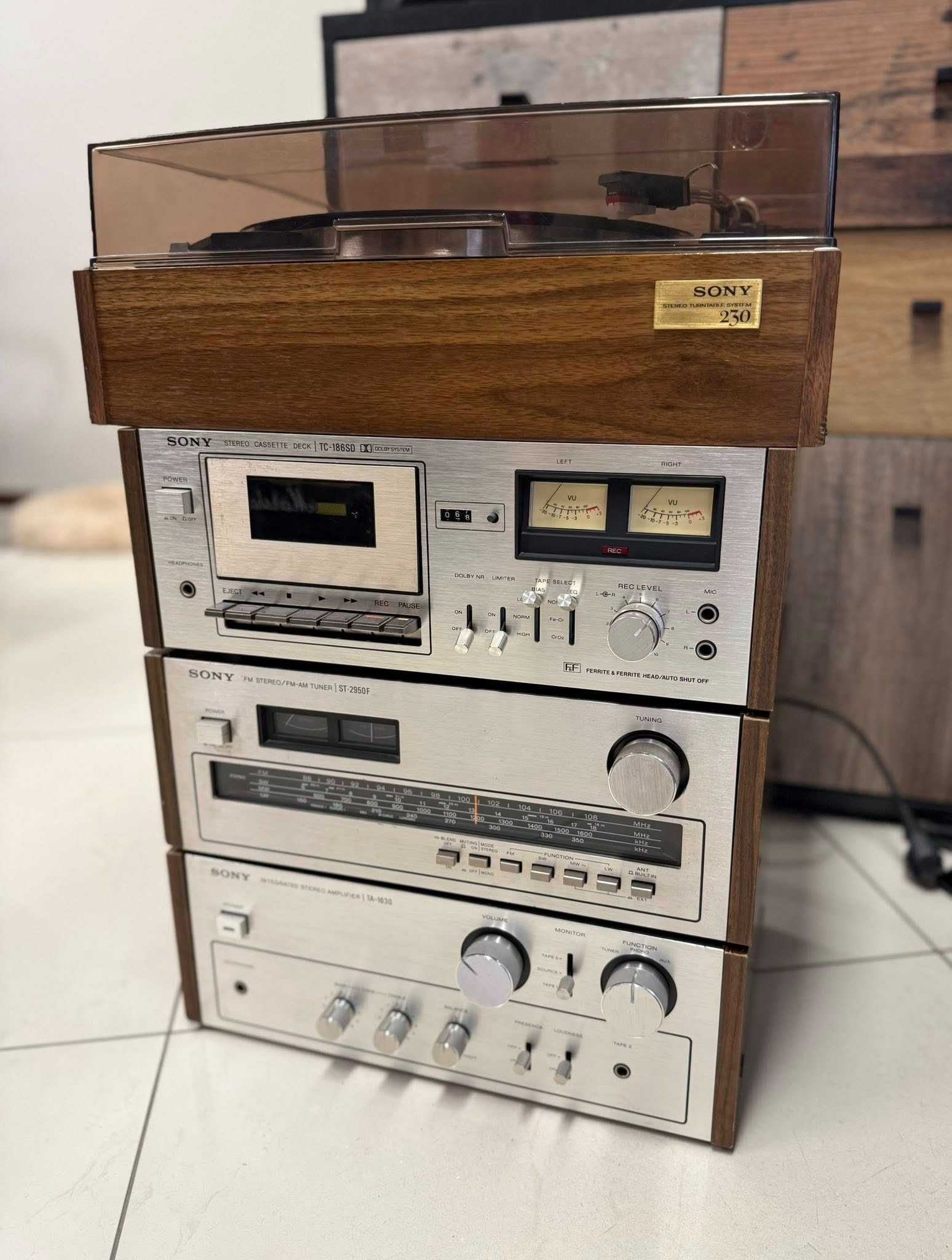 Ретро аудио сет SONY - усилвател, тунер, дек и грамофон 1972 - 1979 г.