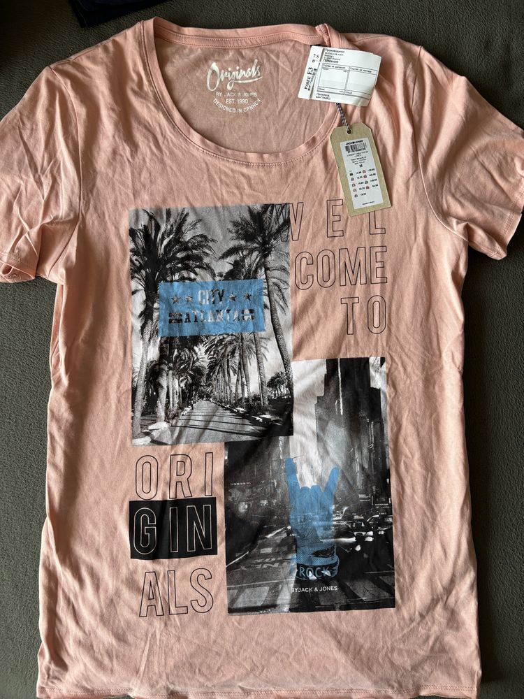Нова Розова тениска Jack and Jones M