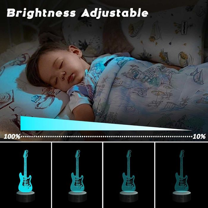 3D LED лампа за оптични илюзии с дистанционно управление и таймер