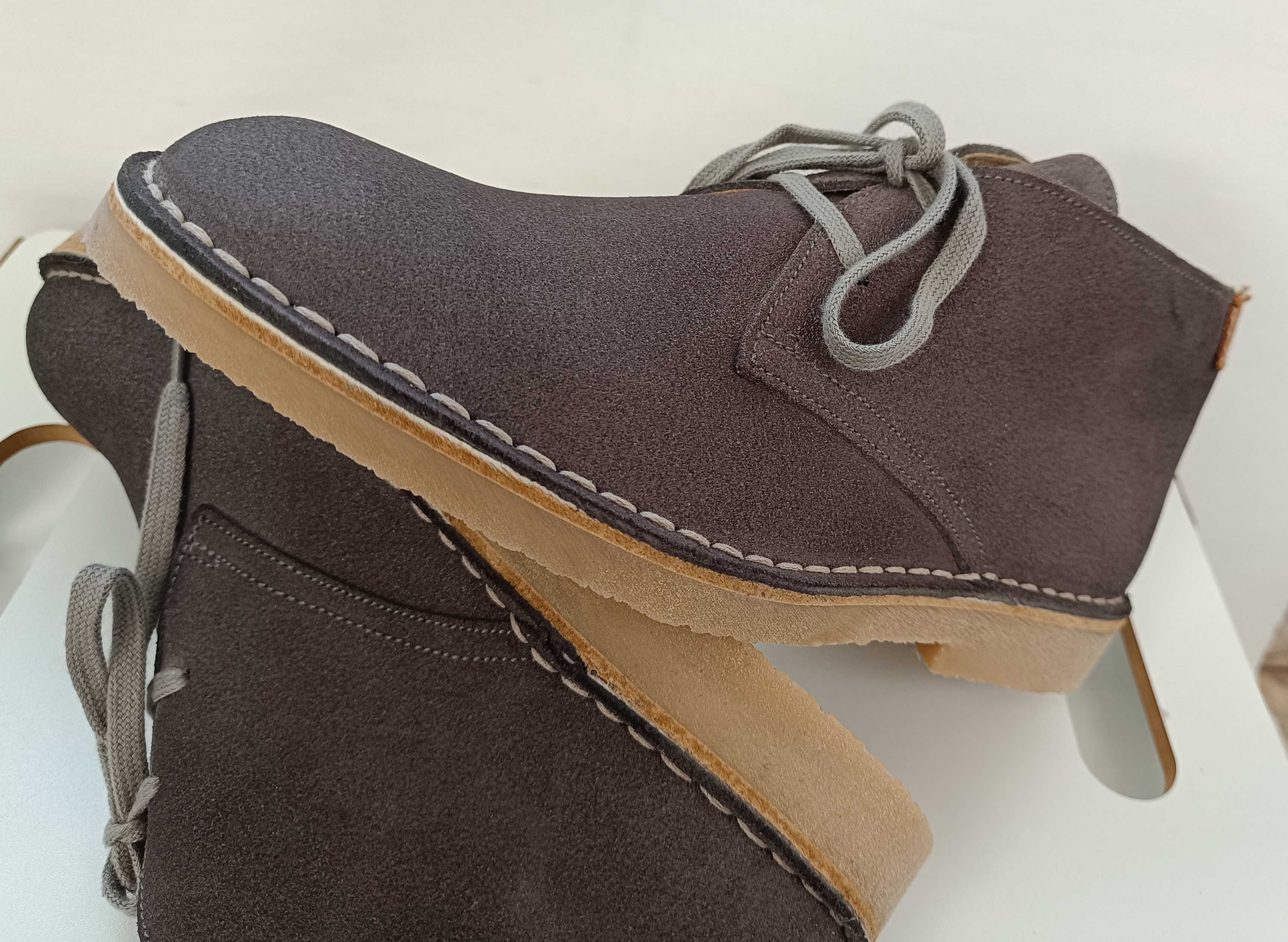 Ghete chukka suede 40 41 plain toe Carrera NOI piele naturala moale