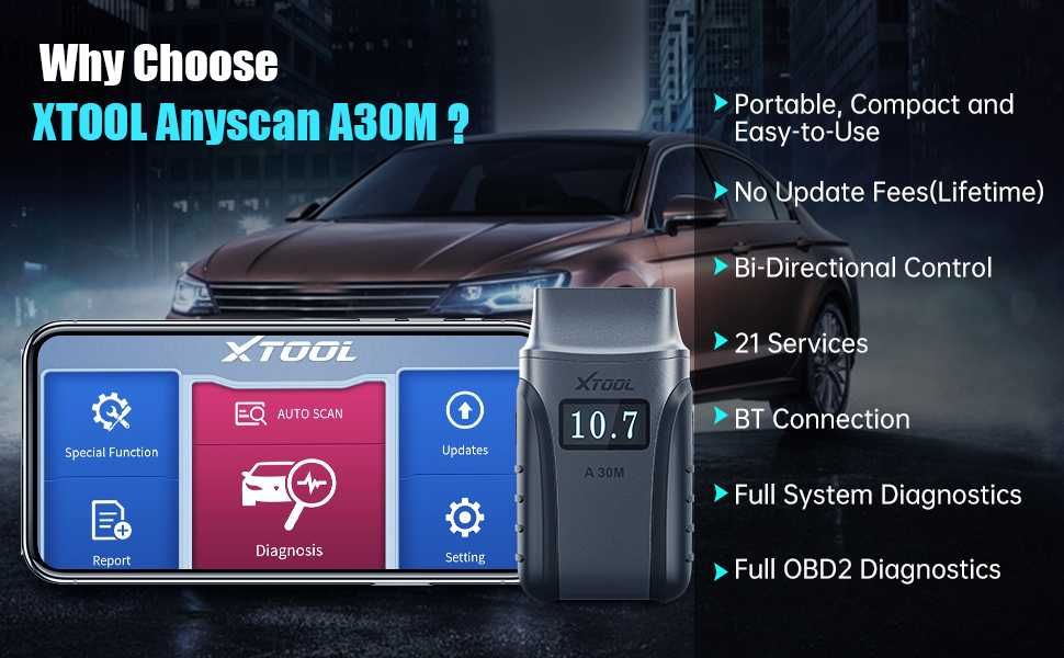 Автомобилна диагностика XTOOL Anyscan A30M