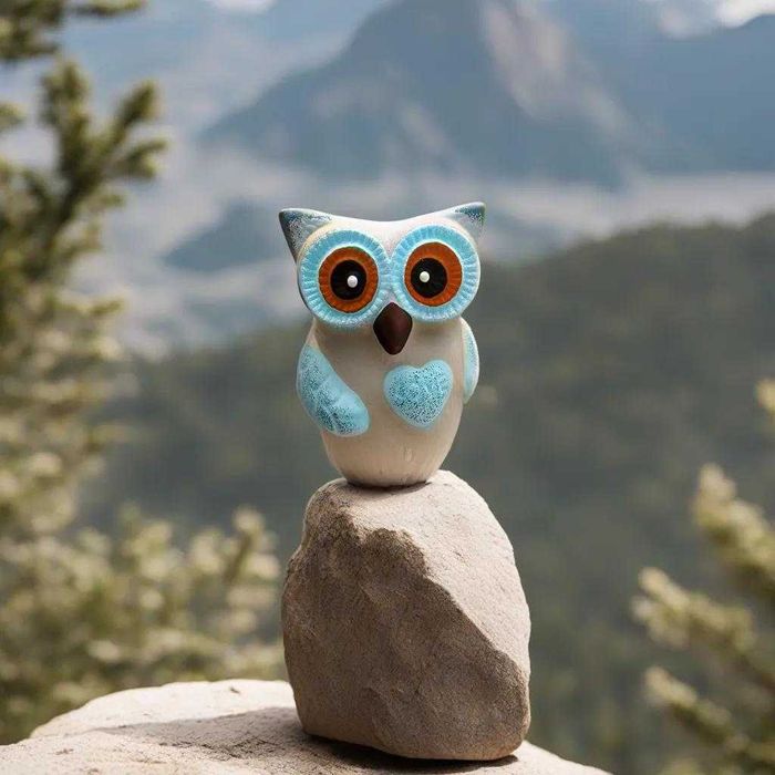 pusculita cu forma de bufnita colorata