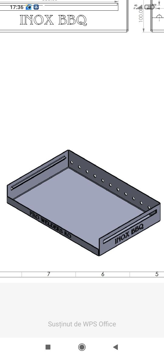 Vand gratar inox 60x40 cm