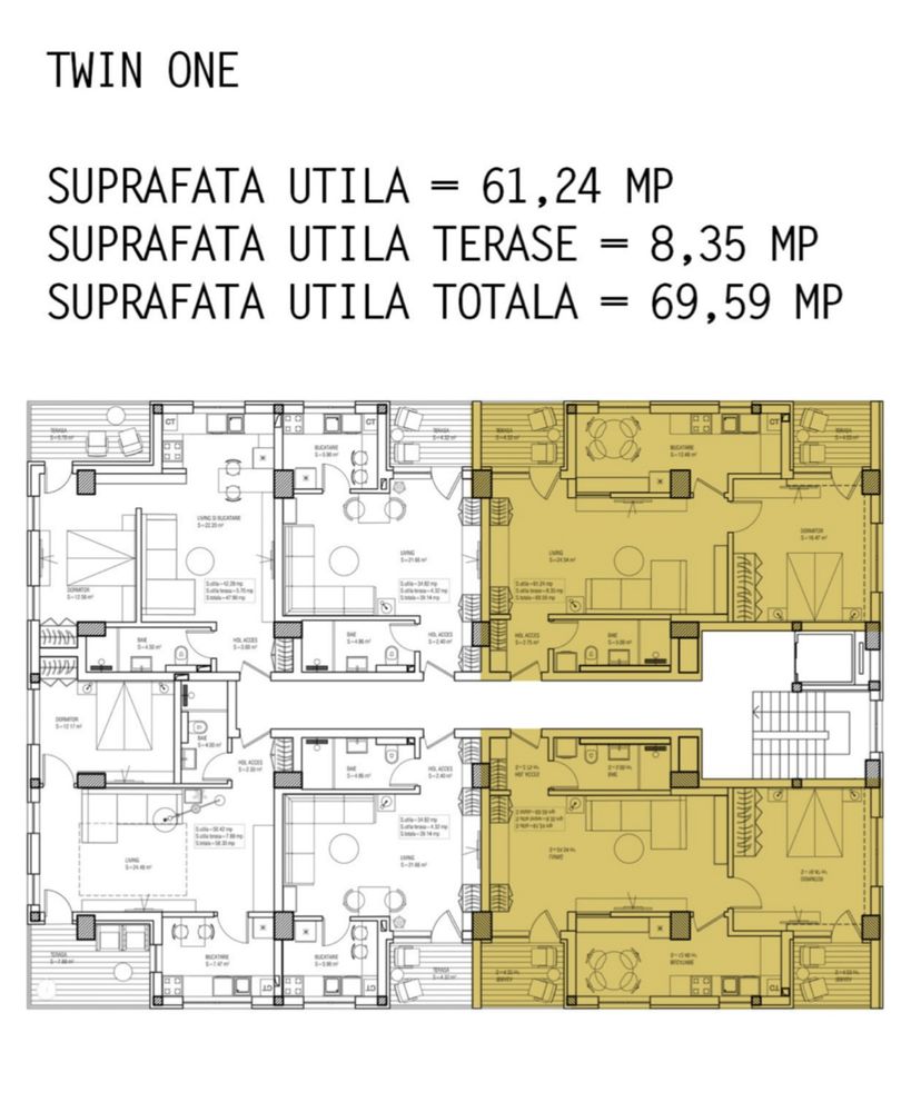 Apartament Mamaia Nord/Sat Navodari strada T12 supraf. utila 69,59 mp