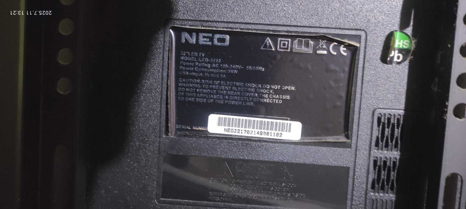 2 бр ! Телевизор NEO 32" LED-3222 1366x768