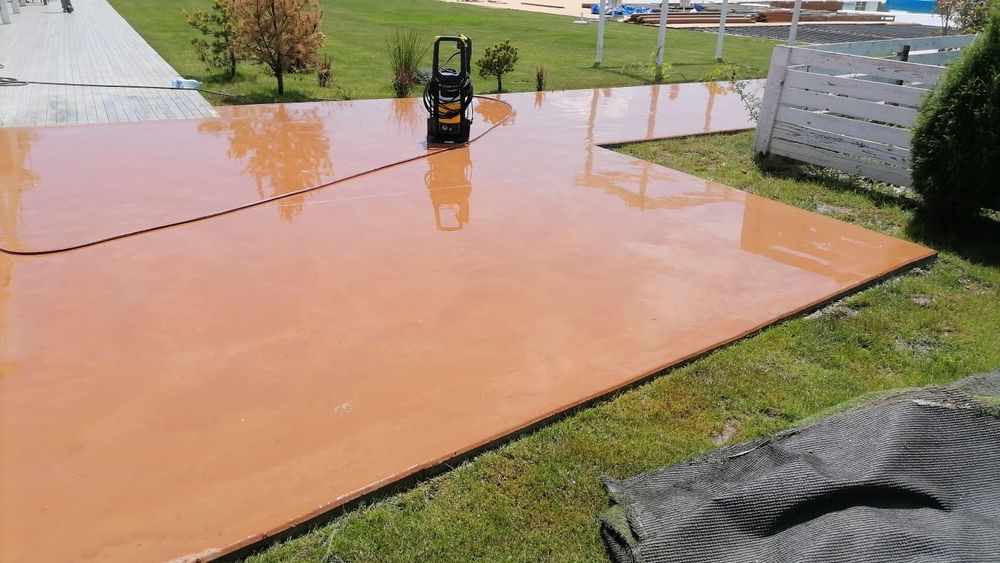 Pardoseli Elicopterizate, șape din beton cu Cuart, Beton Periat