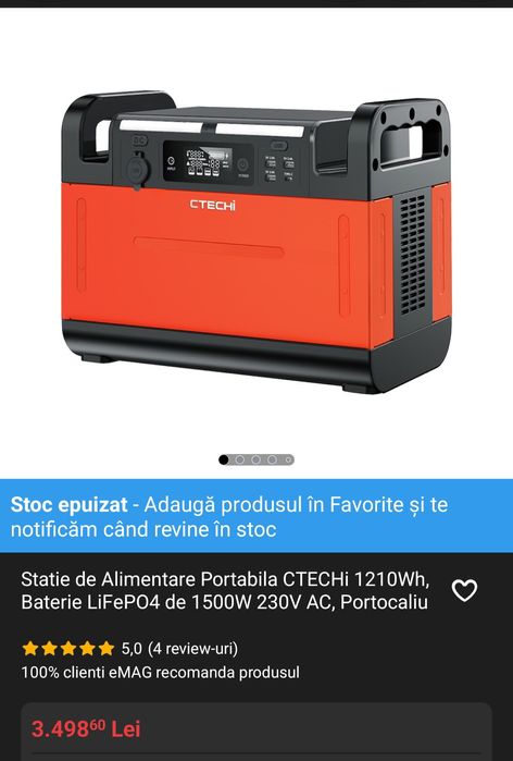 Statie portabila de incarcare 1.2 kw
