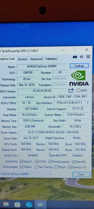 i5 7200u ,8gb ddr4 ,ssd256, nvidia 920mx