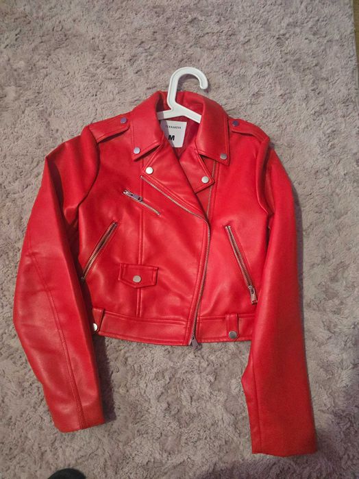 Червено кожено яке Terranova