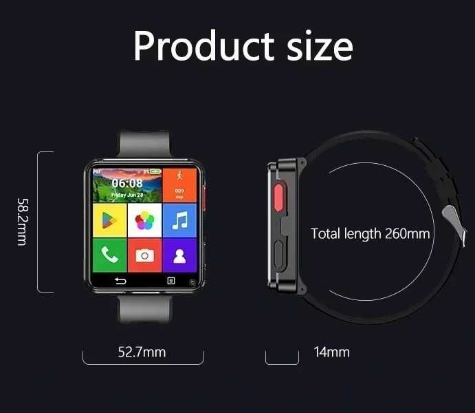 4G Mini telefon tip smartwatch,Android 11 cu 2 camere,GPS,NFC,etc.