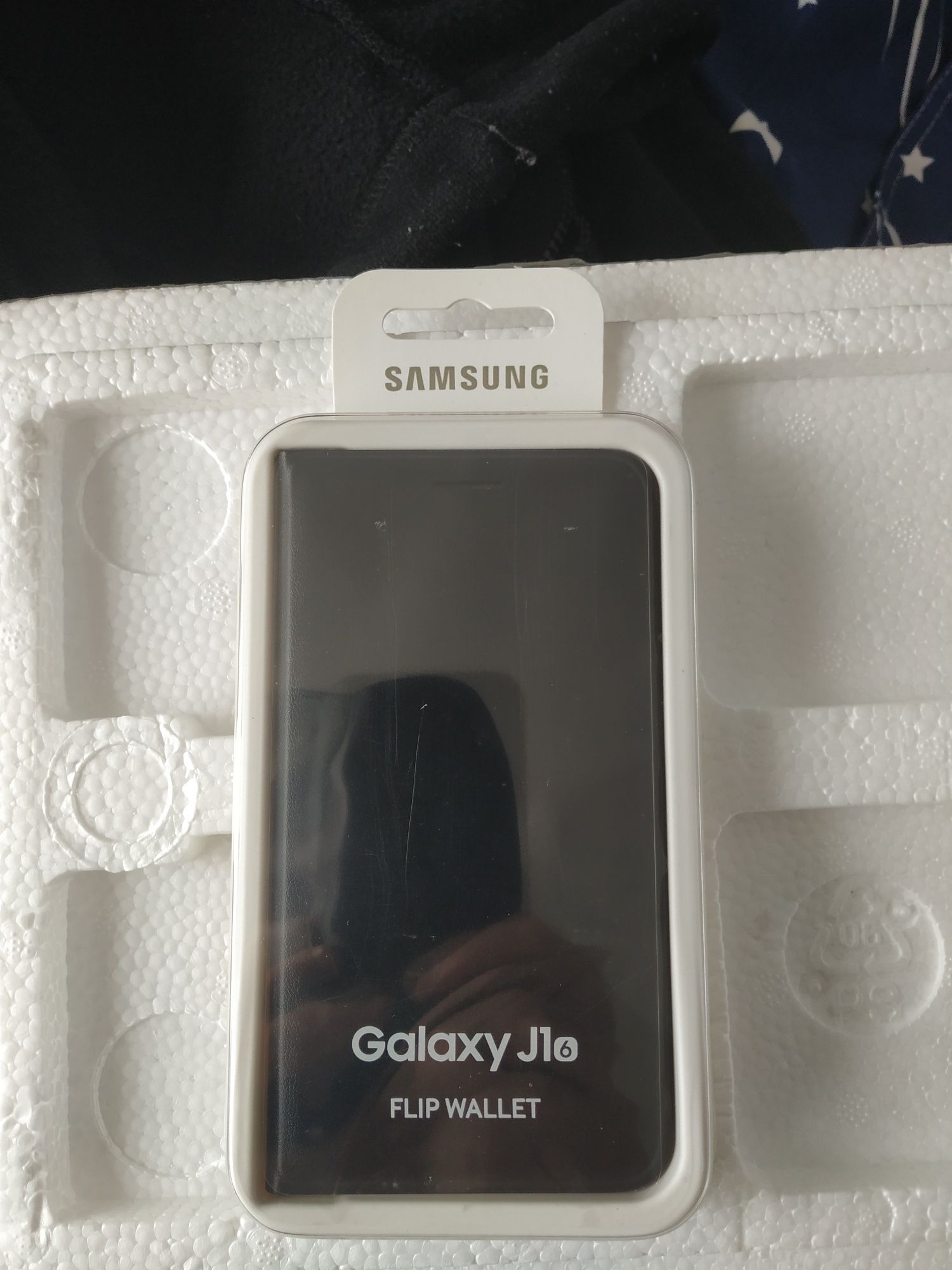 Husa originala Samsung J1 2016 SM-J120 flip wallet black