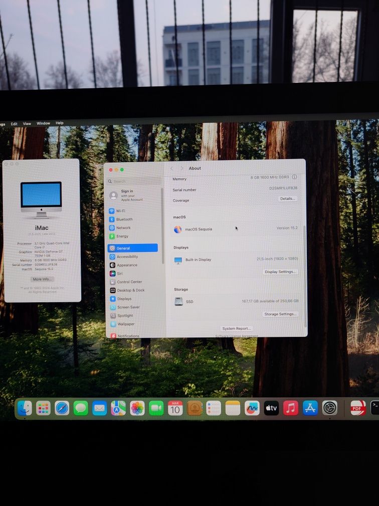 iMac core i7-3.1GHz/8GB RAM/256GB SSD/Nvidia GeForce GT 750m 1GB