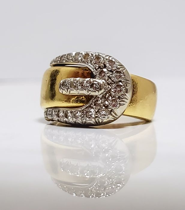 Inel din aur 18K cu diamante naturale – mărimea 50, gramaj 10,99 gr