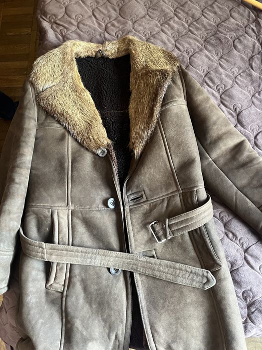 cojoc bărbătesc din miel, guler nutrie