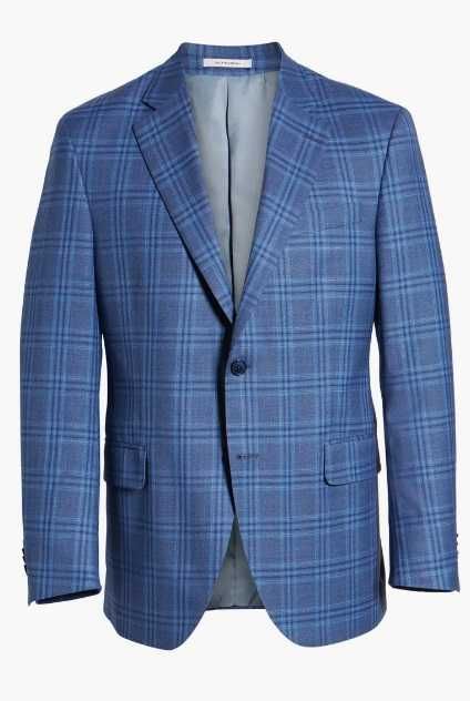 Sacou blazer de lux 42 XL casual Oscar Jacobson NOU lana moale carouri