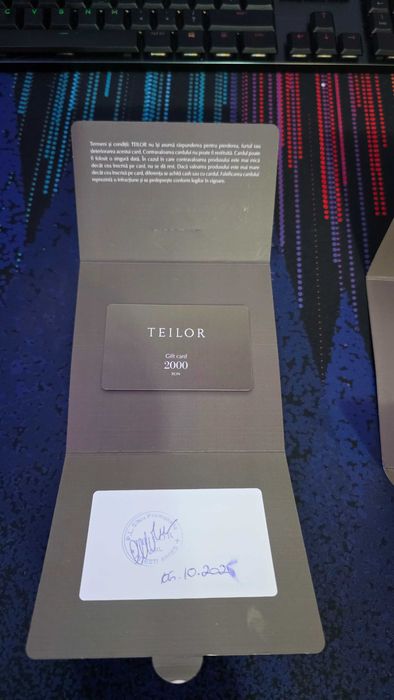 Gift card Teilor 2000RON - 10% reducere - numai predare personala