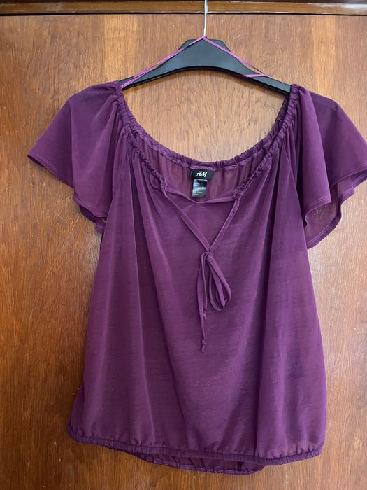 Bluza dama boal transparent mov M