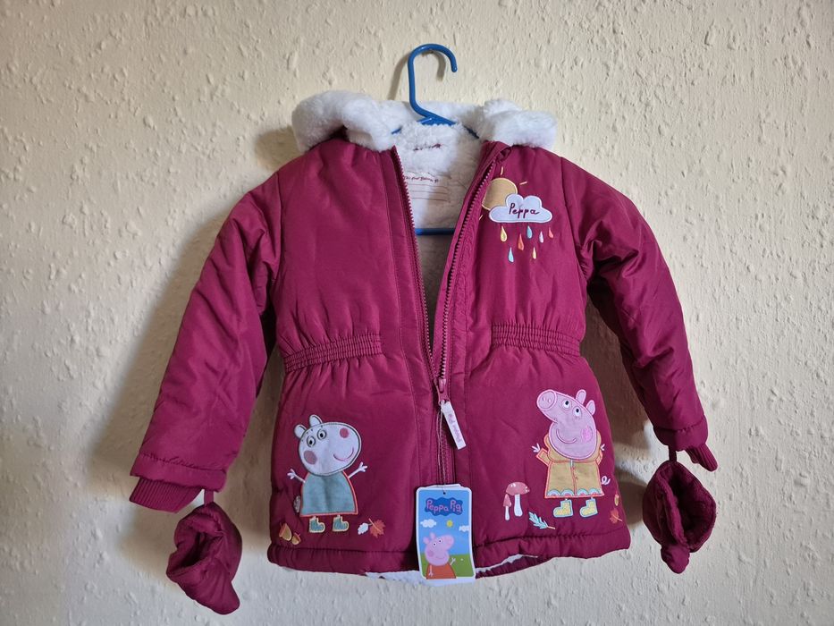 Зимно яке Peppa pig с ръкавички