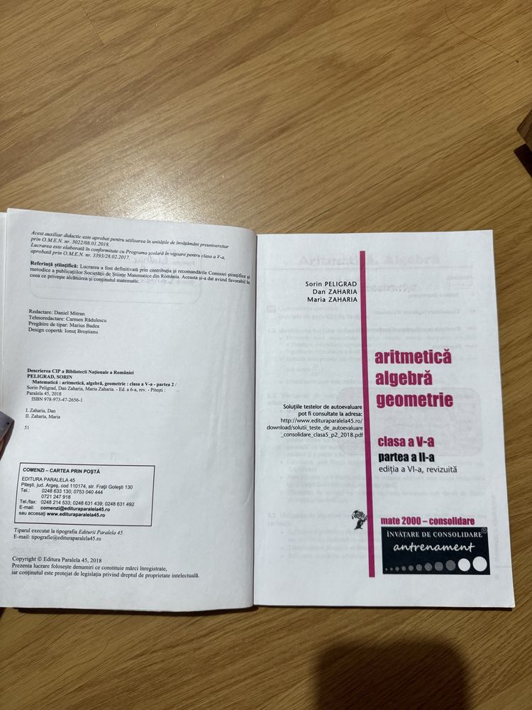 Carte de matematica cls a V-a
