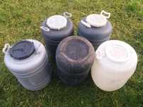 Butoi,bidon din plastic gros 60 litri cu capac filetant sau colier