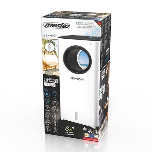 Răcitor de aer fără elice Mesko 3in1: Răcire,Purificare si Umidificare