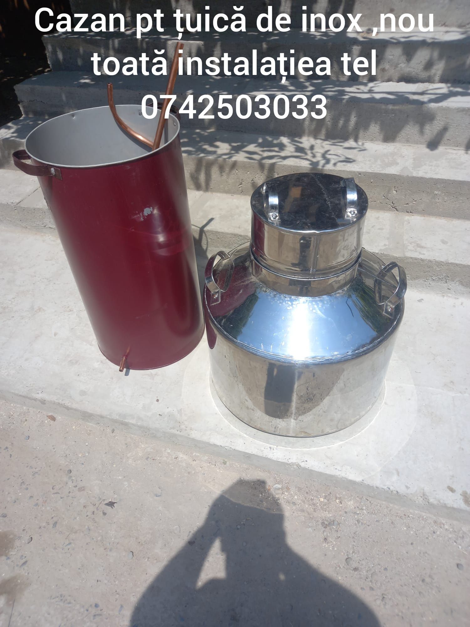Vindem,cazan de țuică de inox la 70 l nou